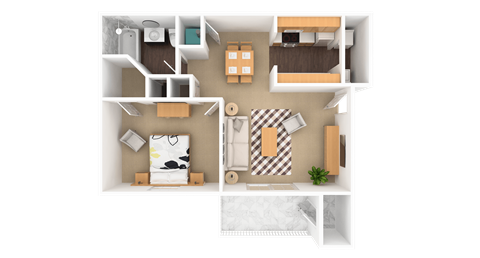 Sapphire 1 Bedroom 1 Bathroom, 730 sq. ft., at Barton Farms in Greenwood, IN 46143